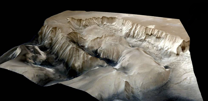 Illustration for article titled A Glorious 3D Glimpse of a Massive Martian Canyon